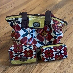 Should bag with make up bag and wallet